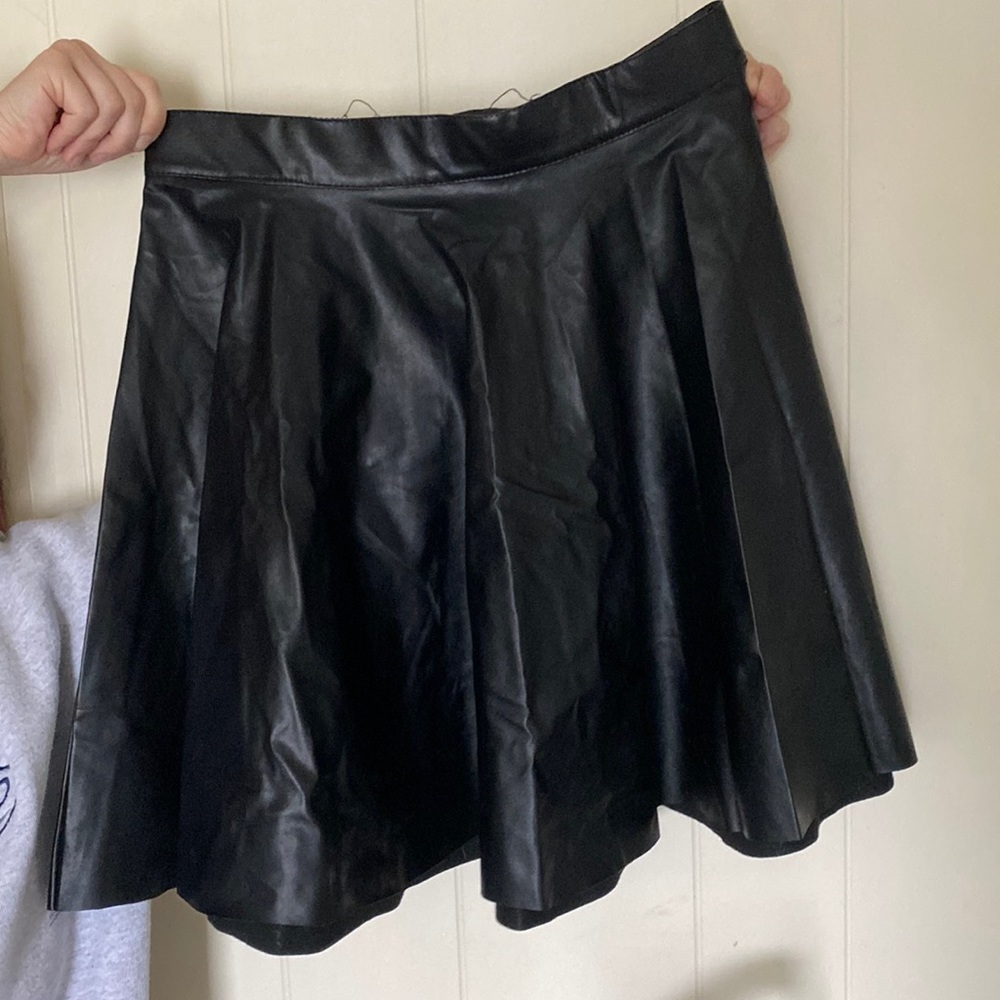 Faux leather black skirt